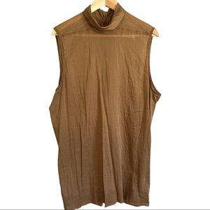 *SOLD* Rick Owens brown/tan sleeveless cowl neck tunic